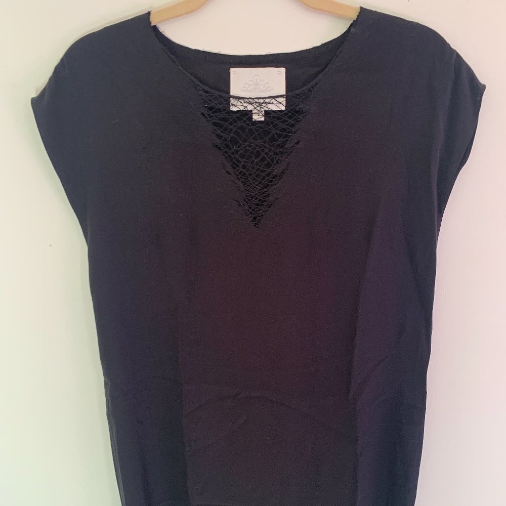 Madison Marcus Black Silk with Lace Detail